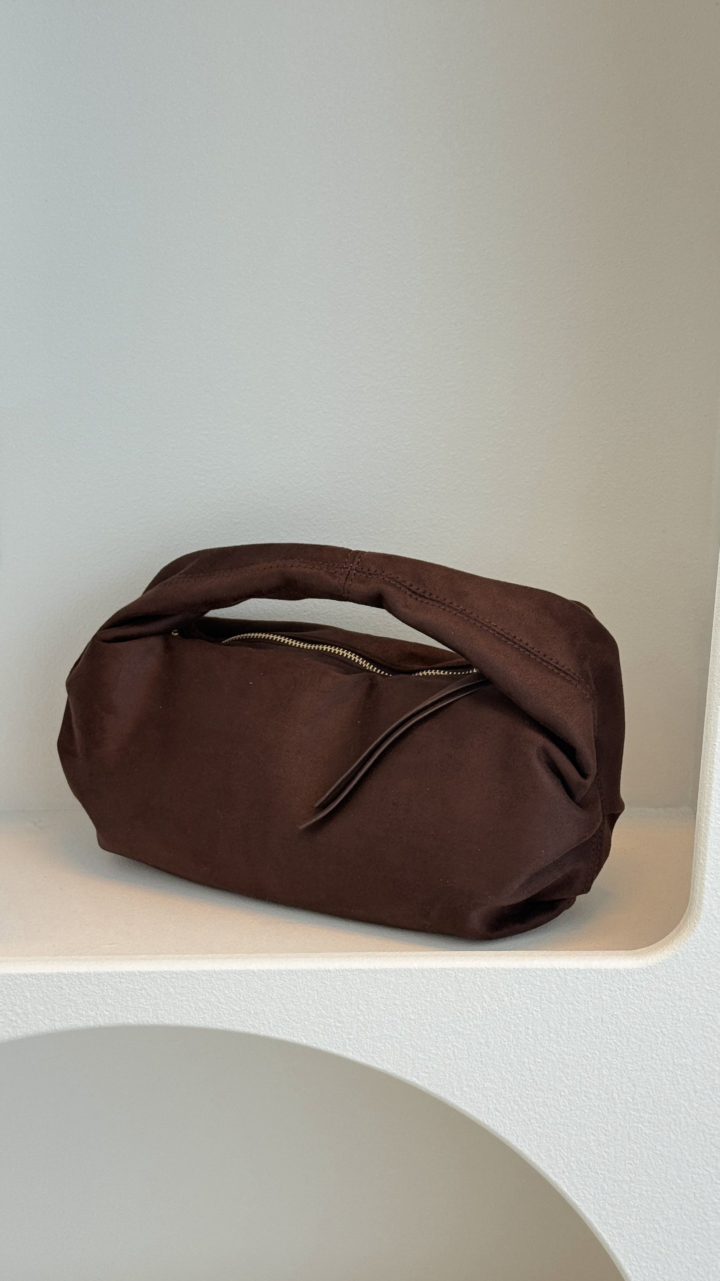 Renee Shoulder Bag - Chocolate Suede
