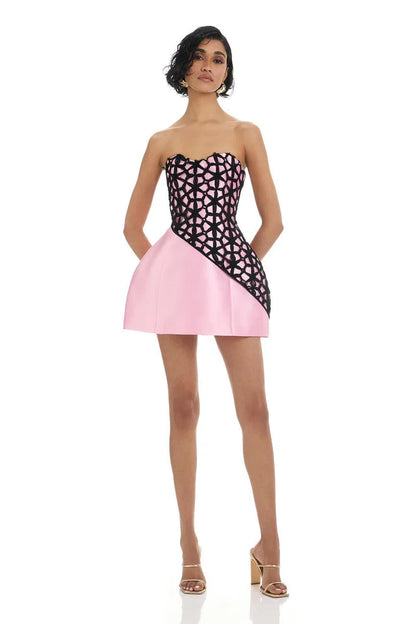 Ataya Dress - Black/Pink
